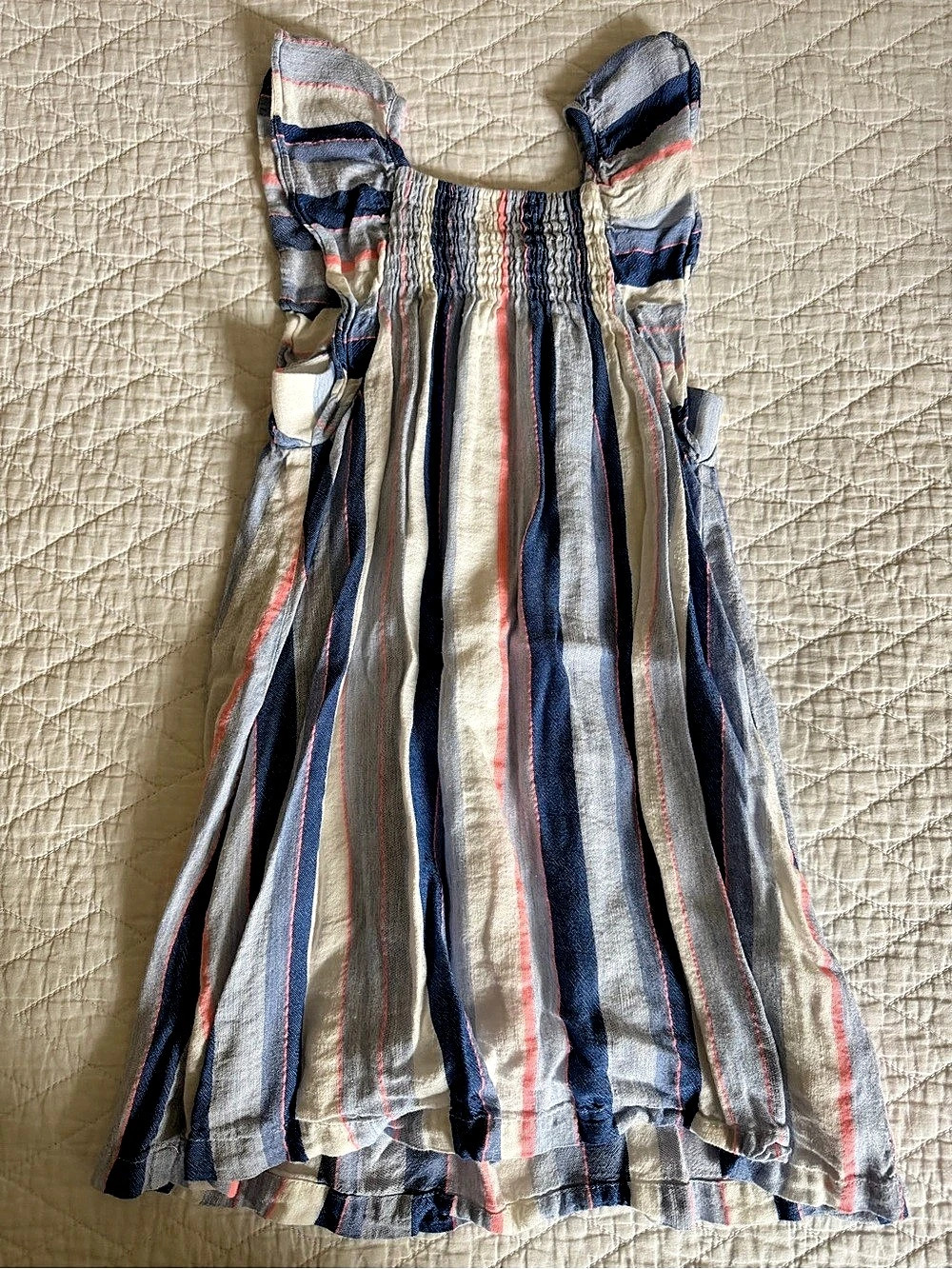 ZARA Striped Casual Dress in Blue, White, and Pink